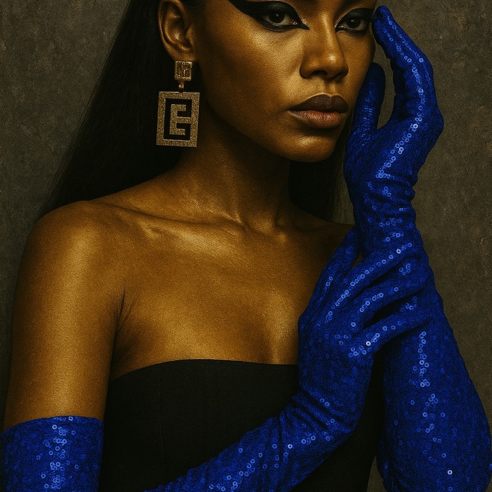 The Kaylonn Blue Sequin Opera Glove